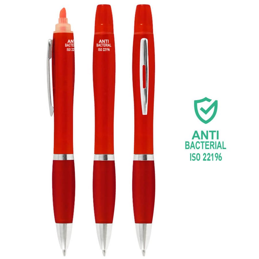 Bolígrafo Lápiz Plástico Anti-bacterial + Destacador CO30 — foto 3
