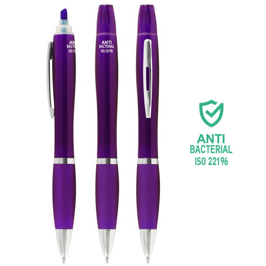 Bolígrafo Lápiz Plástico Anti-bacterial + Destacador CO30 — foto 5