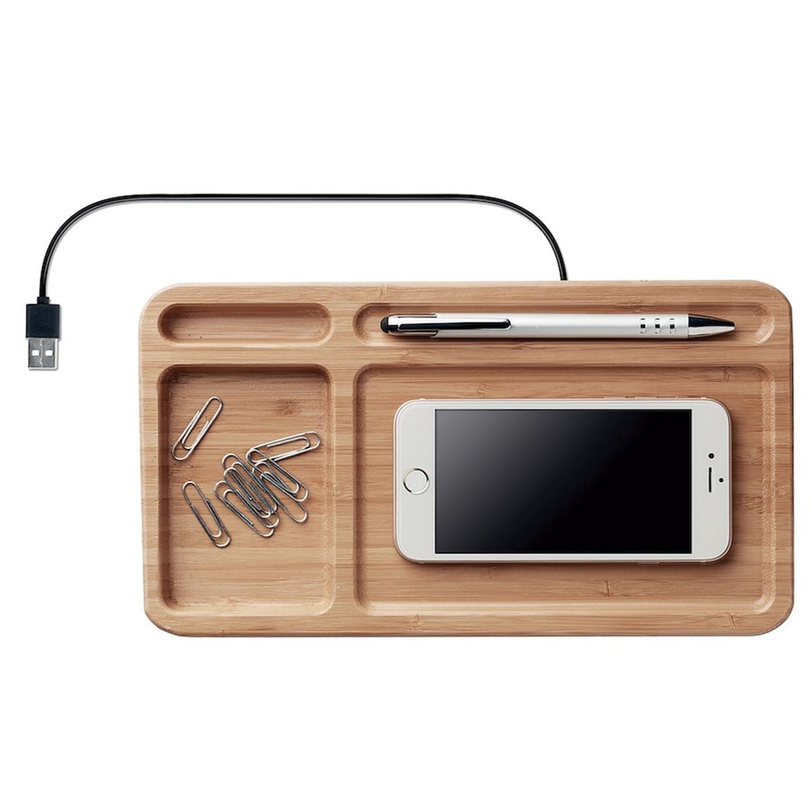 Cargador Bamboo Inalámbrico Escritorio T70 — foto 2