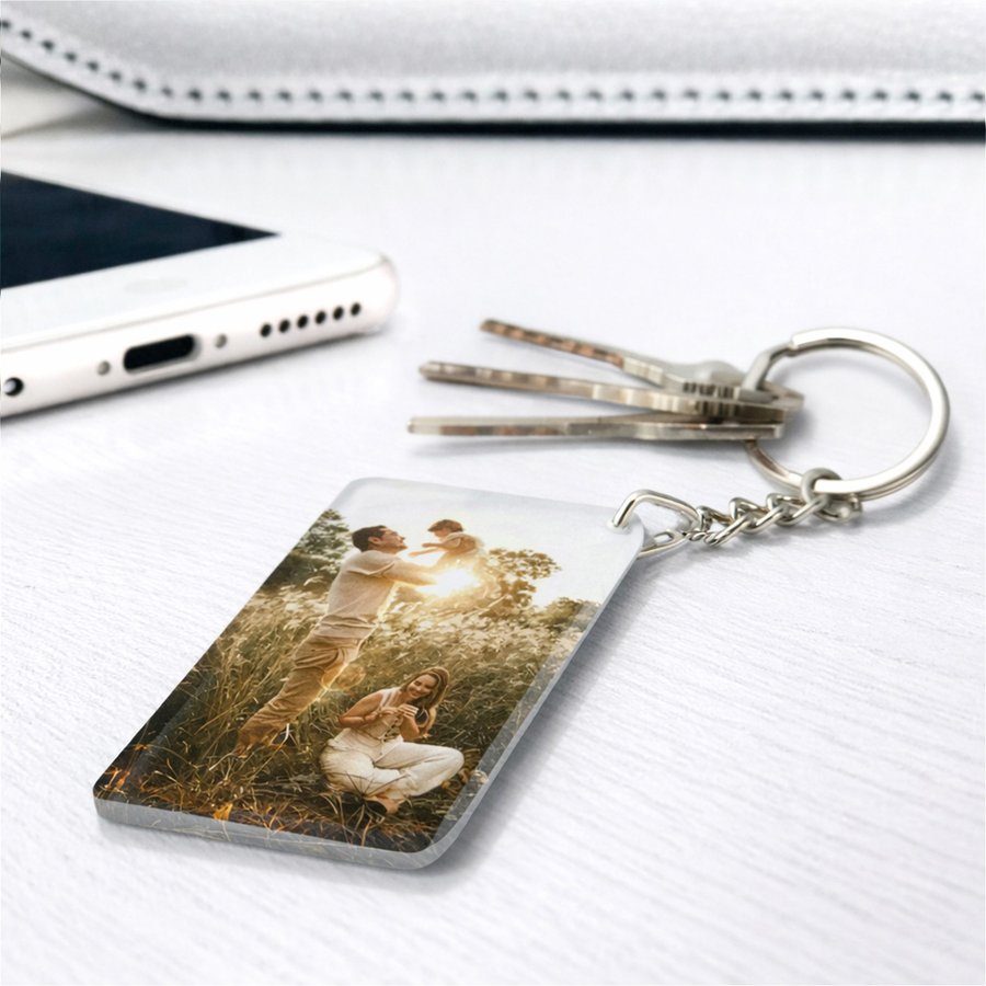 Llavero Acrílico Sublimable Rectangular NI50 BLANCO — foto 2