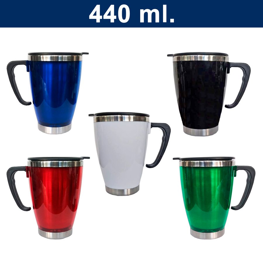 Mug Tazón Acero Inoxidable / PVC Cónico M29 — foto 2