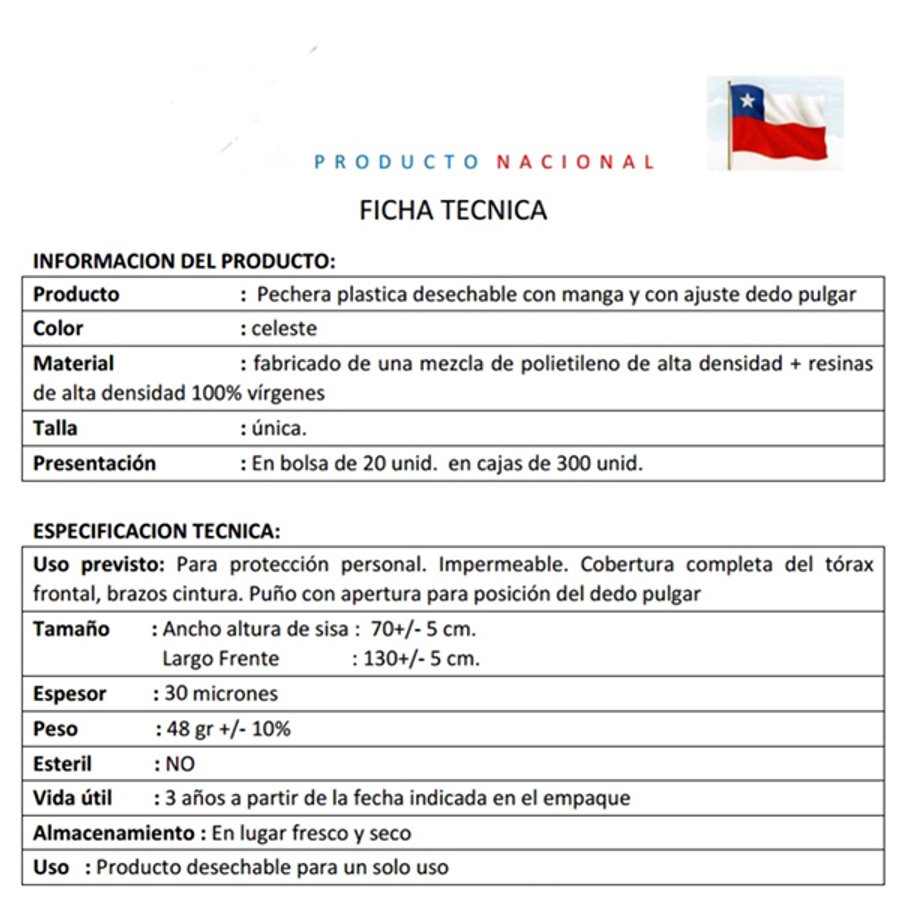Pechera con Cinta de Amarre y Ojal — foto 3