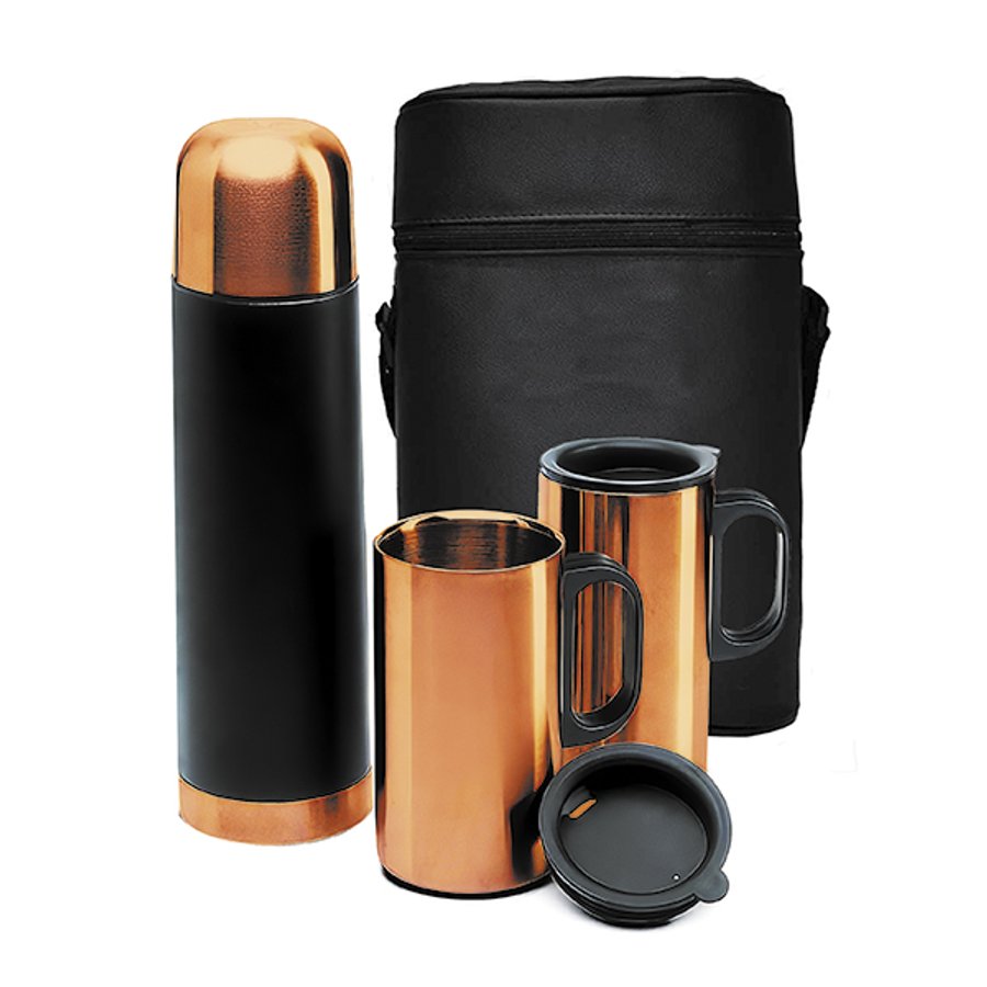 Set Botella Acero Inoxidable Térmica + mugs M74 ENCOBRIZADO — foto 2
