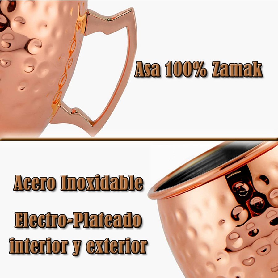 Set de 2 Mugs ENCOBRIZADO Martillados M76 — foto 4