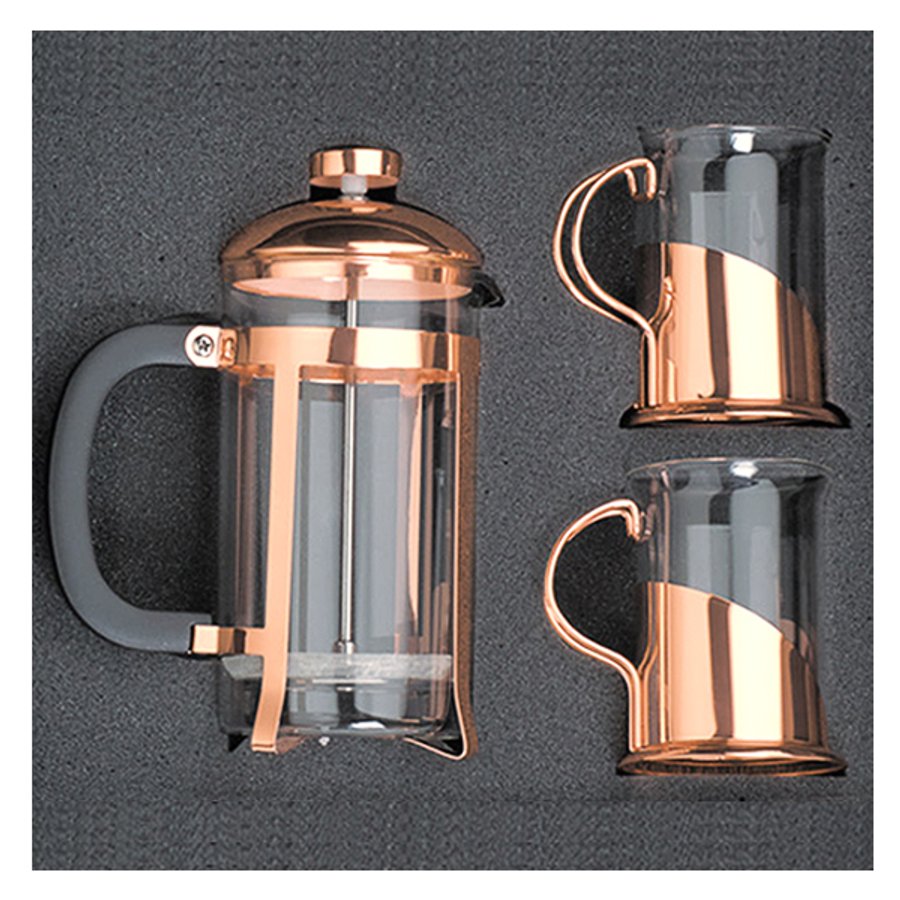 Set de Cafetera Francesa y Tazas ENCOBRIZADO M82 — foto 2