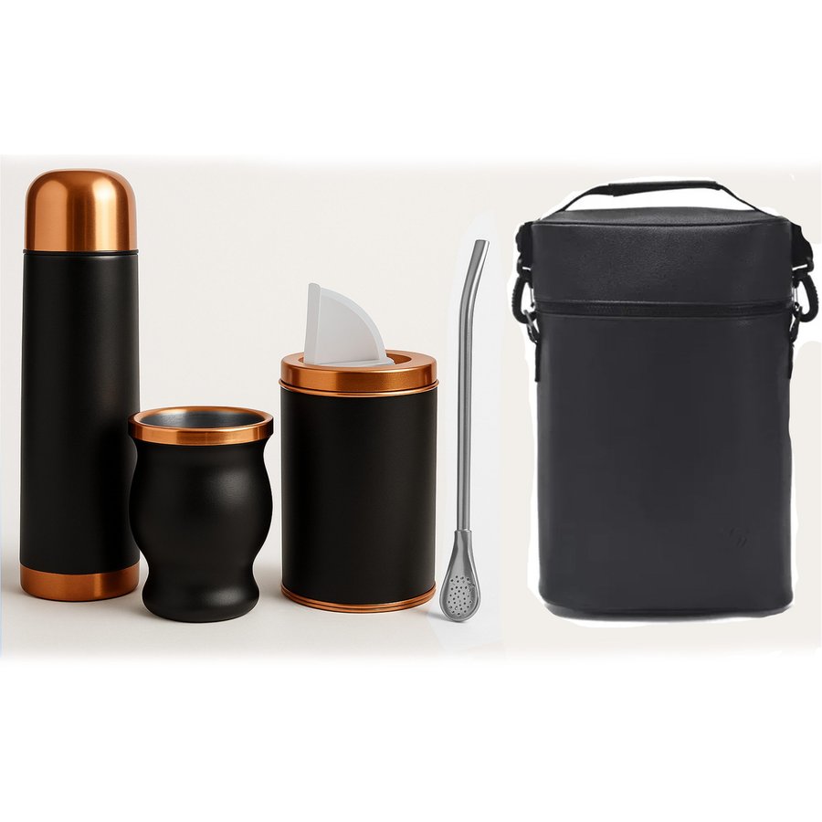 Set de Mate color ENCOBRIZADO /NEGRO con Bolso MAT02 — foto 2