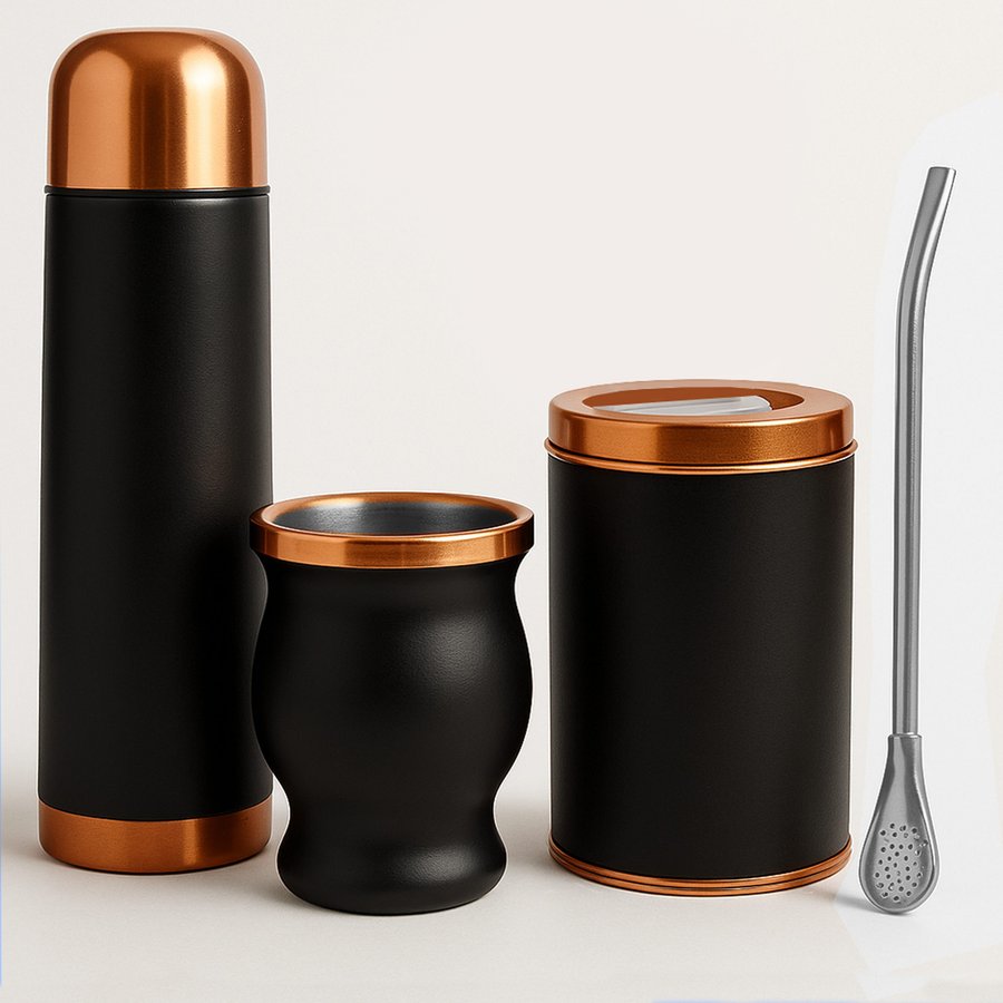 Set de Mate color ENCOBRIZADO /NEGRO con Bolso MAT02 — foto 3