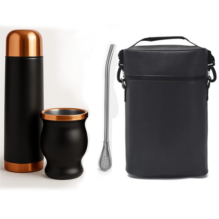 Set de Mate color ENCOBRIZADO /NEGRO con Bolso MAT03 — foto 2