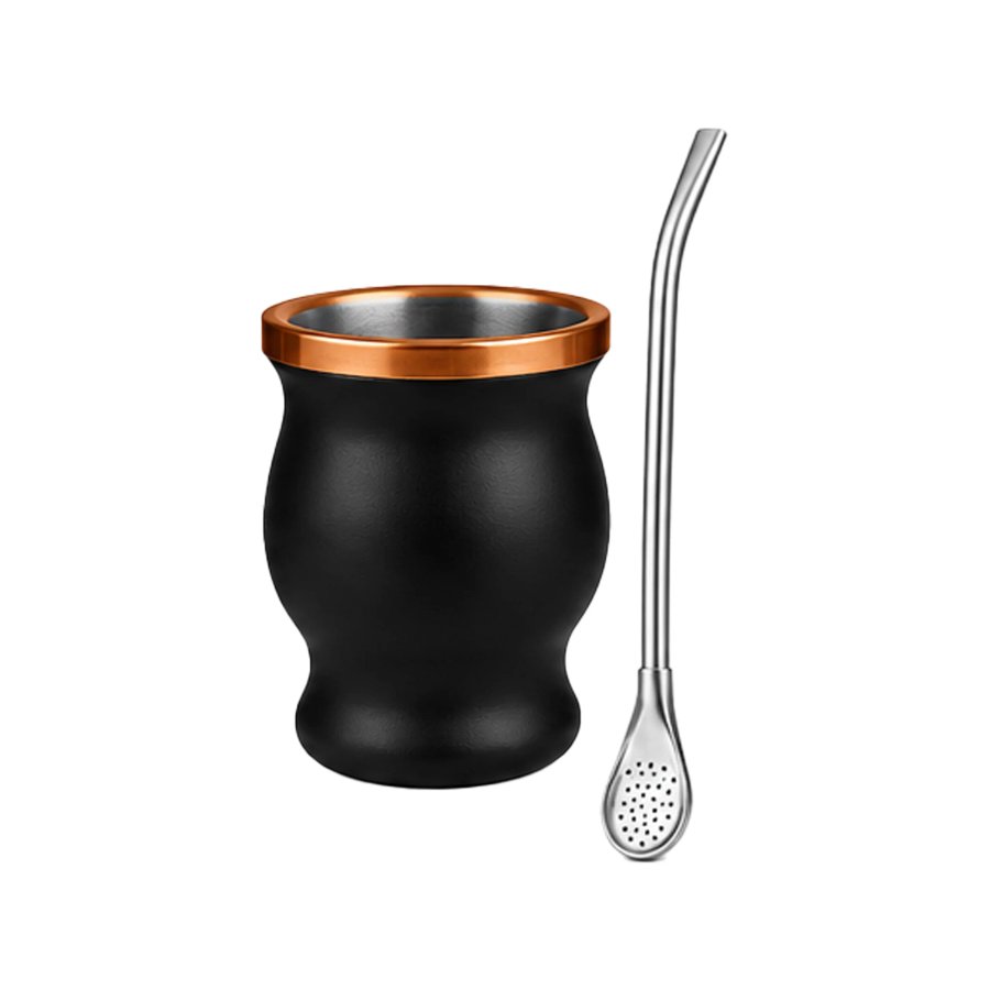 Set de Mate color ENCOBRIZADO /NEGRO con Bolso MAT03 — foto 3
