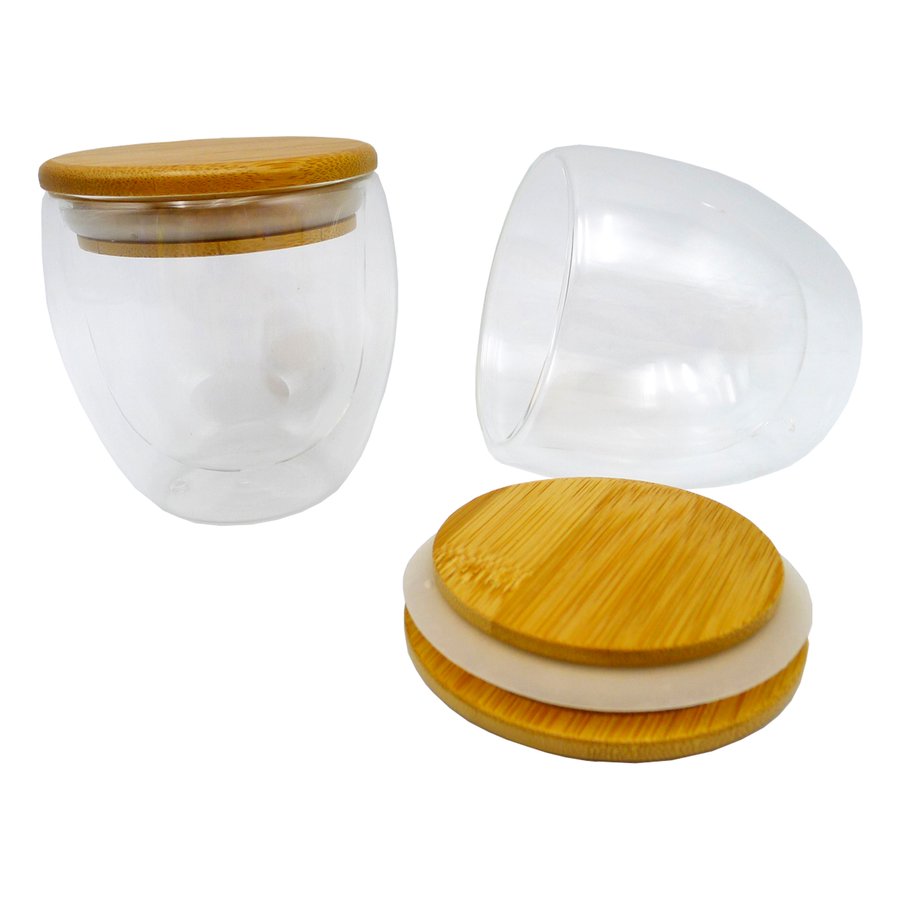 Vaso Vidrio doble Pared con Tapa M7 — foto 2