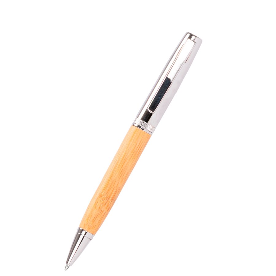 Bolígrafo metálico "AIRLIE" con grip de bamboo y estuche. — foto 3