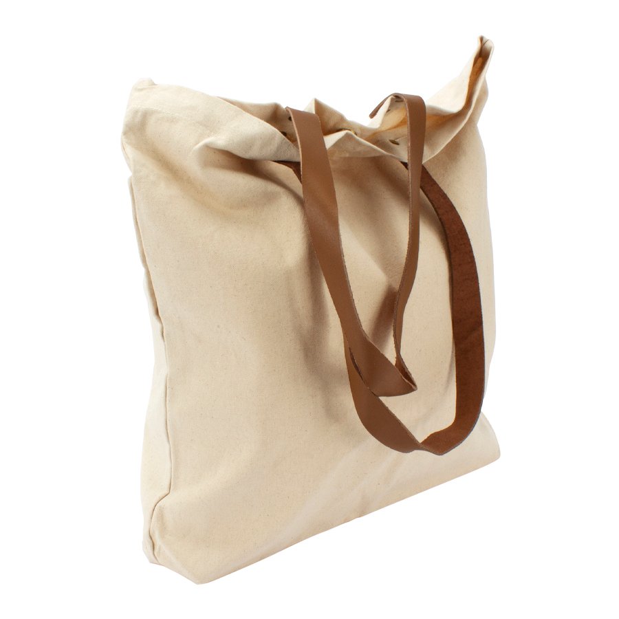 Bolsa de Compras 10oz Canvas asas Cuero — foto 3
