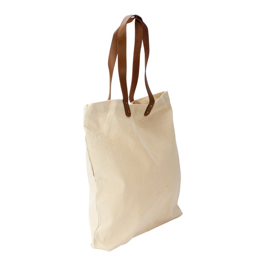 Bolsa de Compras 10oz Canvas asas Cuero — foto 5