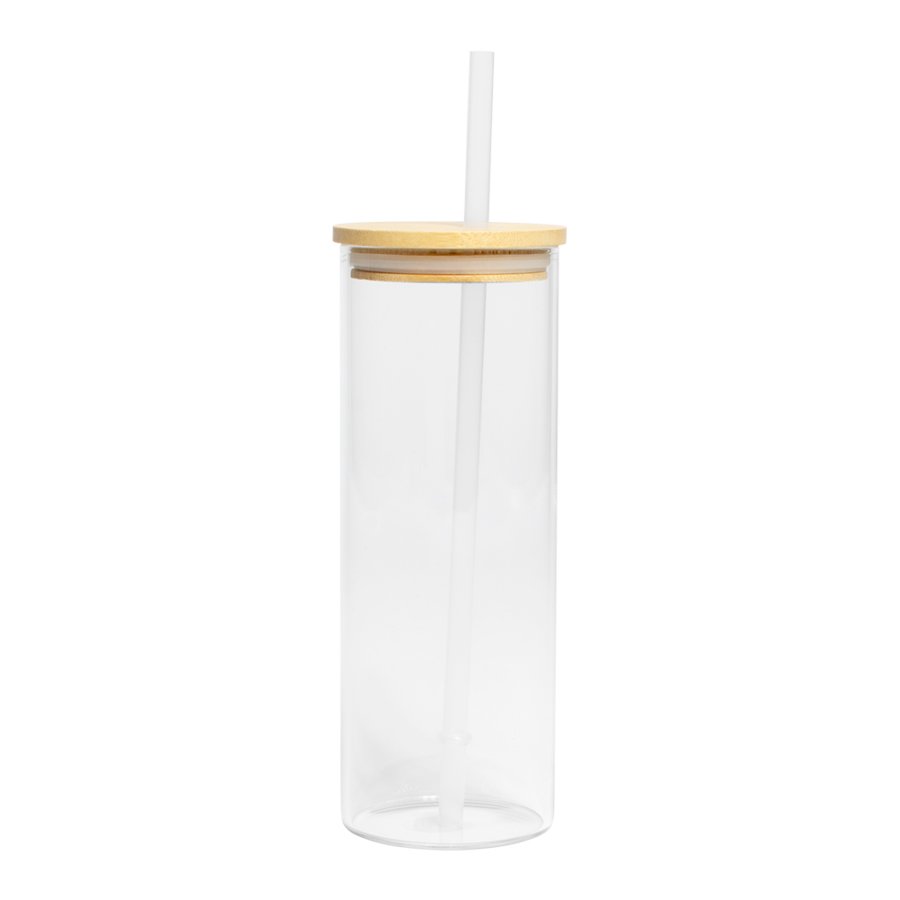 Botella Vidrio Borosilicato Sublimación, tapa Bamboo 500cc — foto 13