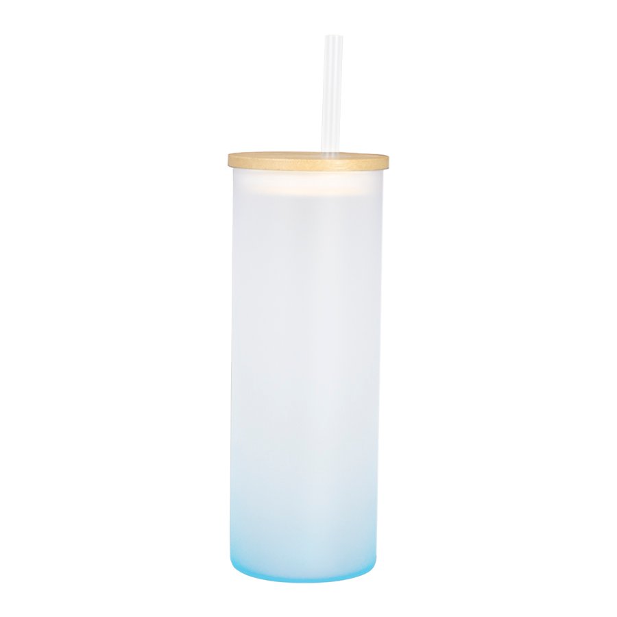Botella Vidrio Borosilicato Sublimación, tapa Bamboo 500cc — foto 5
