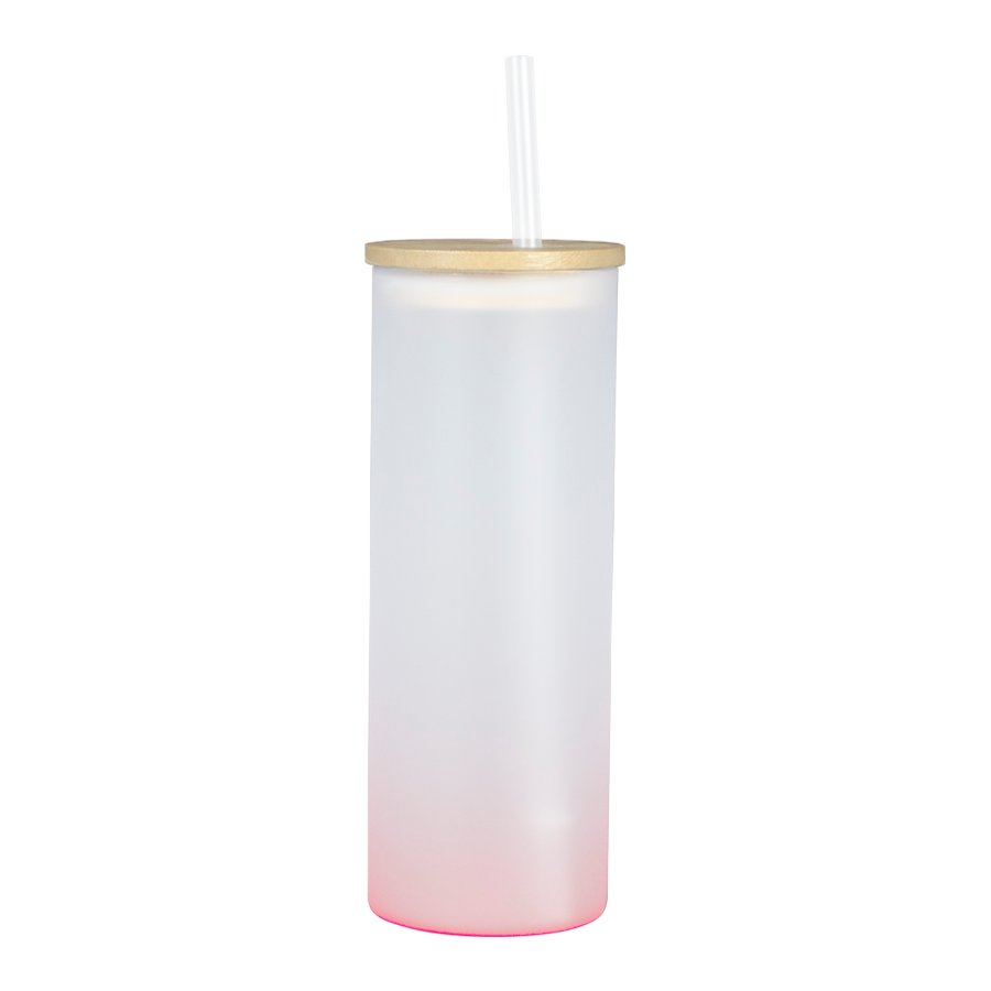 Botella Vidrio Borosilicato Sublimación, tapa Bamboo 500cc — foto 8