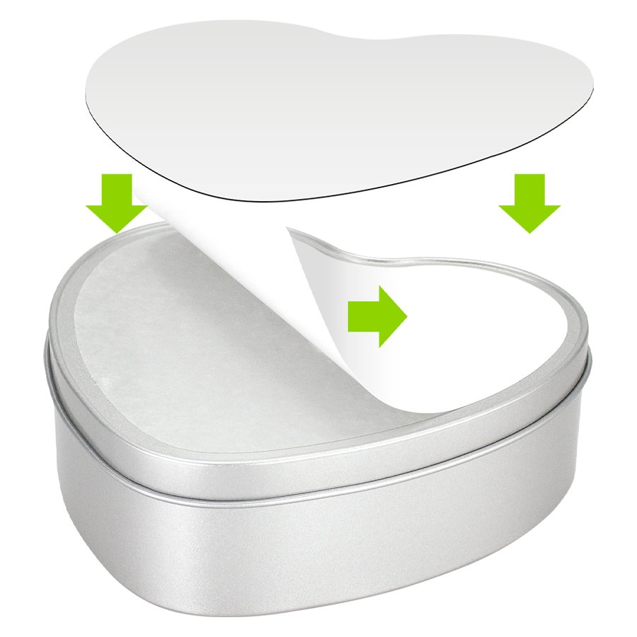 Caja Metálica Corazón Sublimación — foto 3