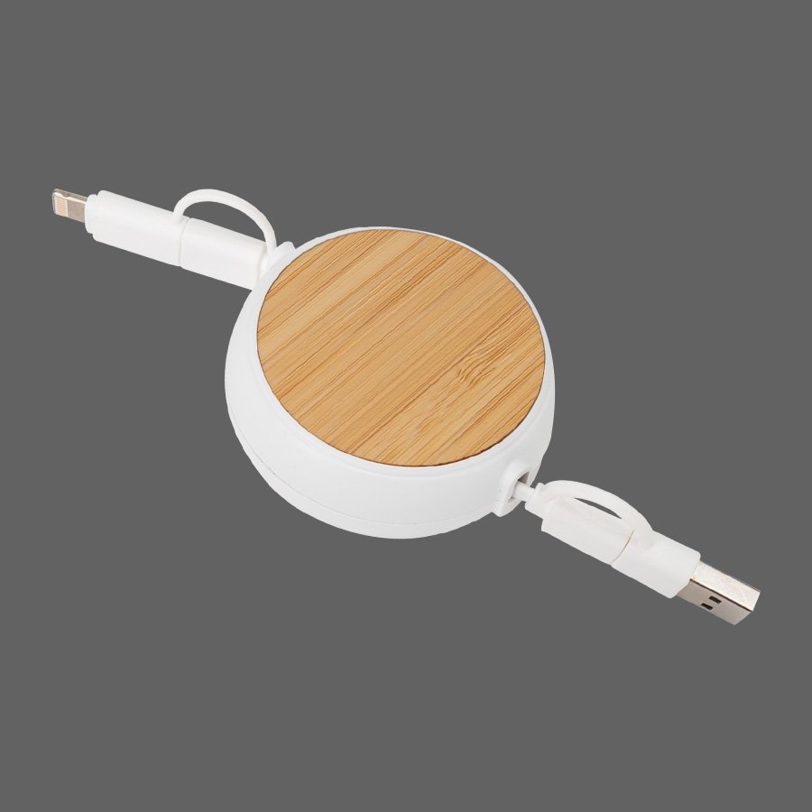 Connect Multicargador Retráctil 4 en 1 de ABS/Bamboo — foto 2