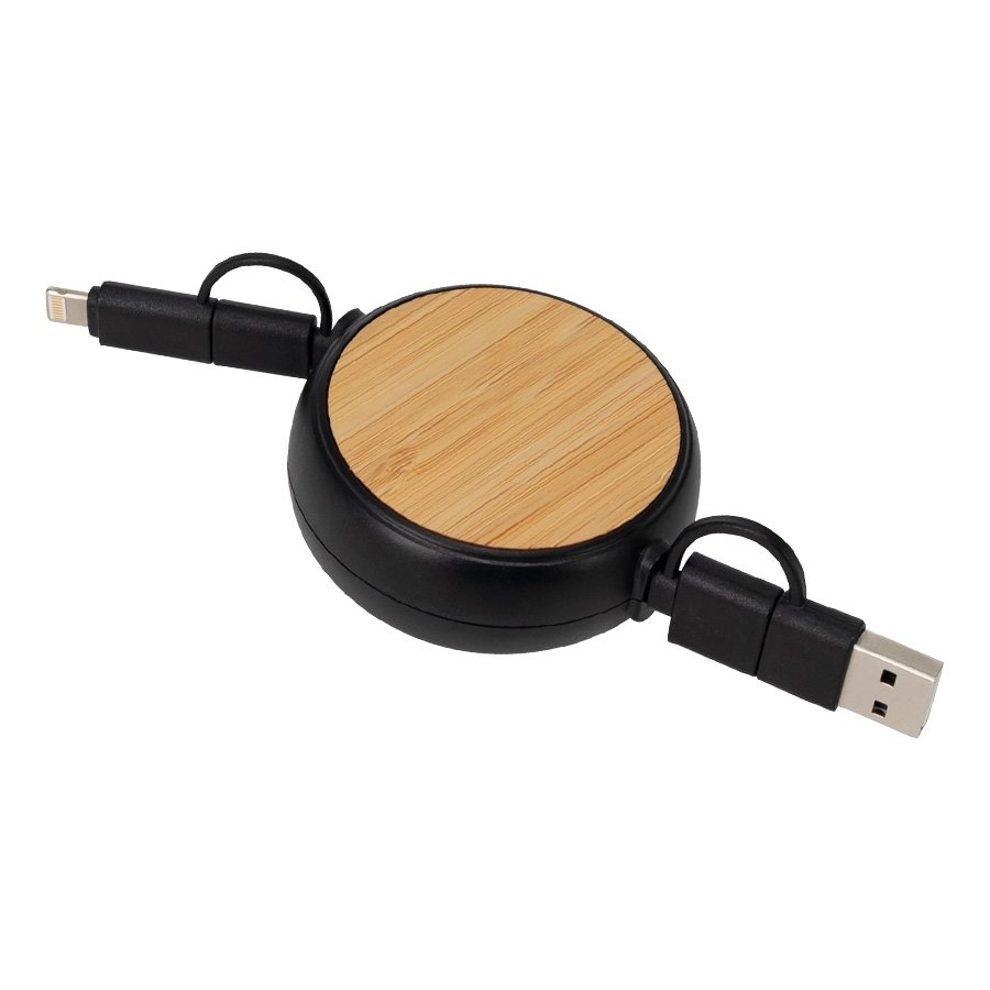 Connect Multicargador Retráctil 4 en 1 de ABS/Bamboo — foto 8