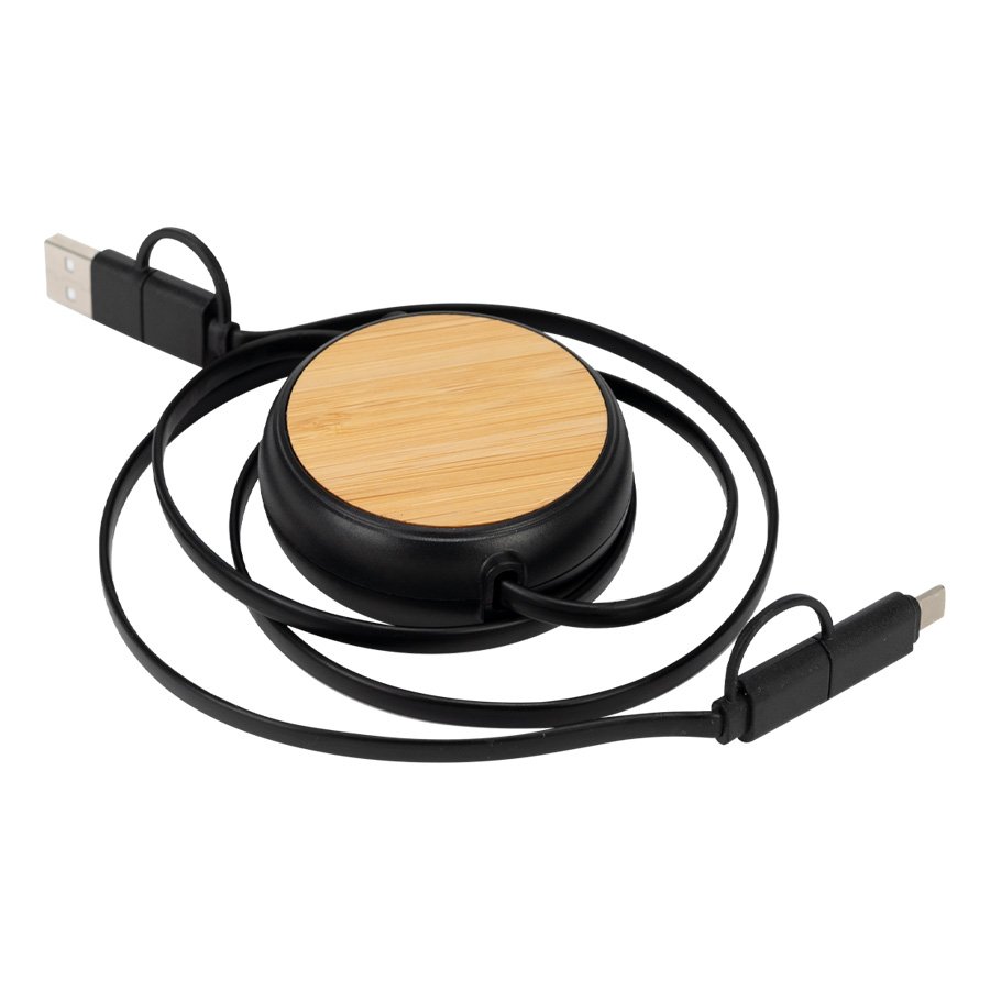 Connect Multicargador Retráctil 4 en 1 de ABS/Bamboo — foto 9