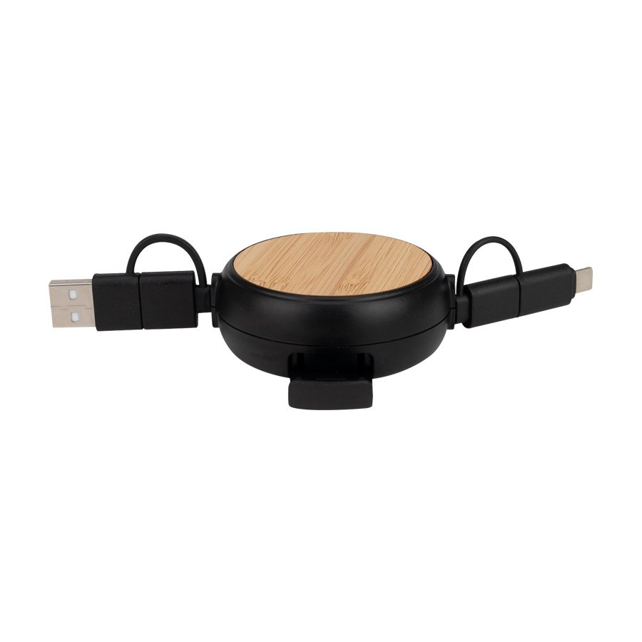 Connect Multicargador Retráctil 4 en 1 de ABS/Bamboo — foto 10