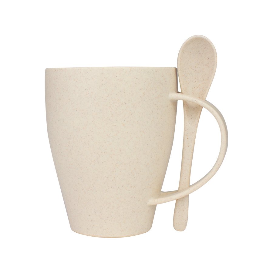 Mug de caña de Trigo con Cuchara 400cc — foto 6