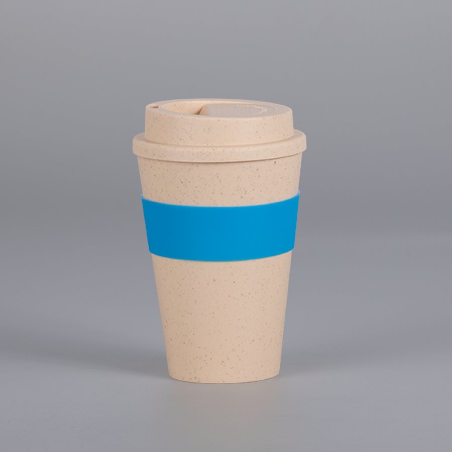 Mug Eco Cup "WHEAT STRAW" 355cc con banda silicona — foto 3