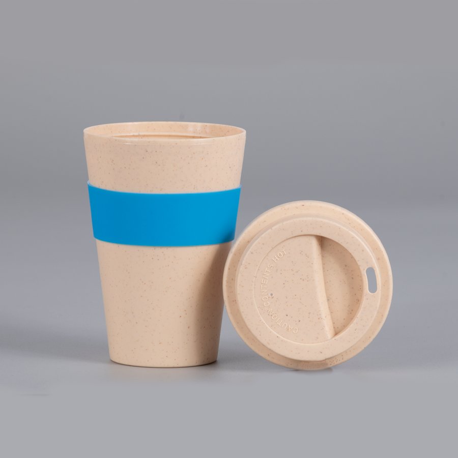 Mug Eco Cup "WHEAT STRAW" 355cc con banda silicona — foto 4