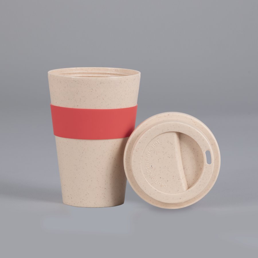 Mug Eco Cup "WHEAT STRAW" 355cc con banda silicona — foto 6