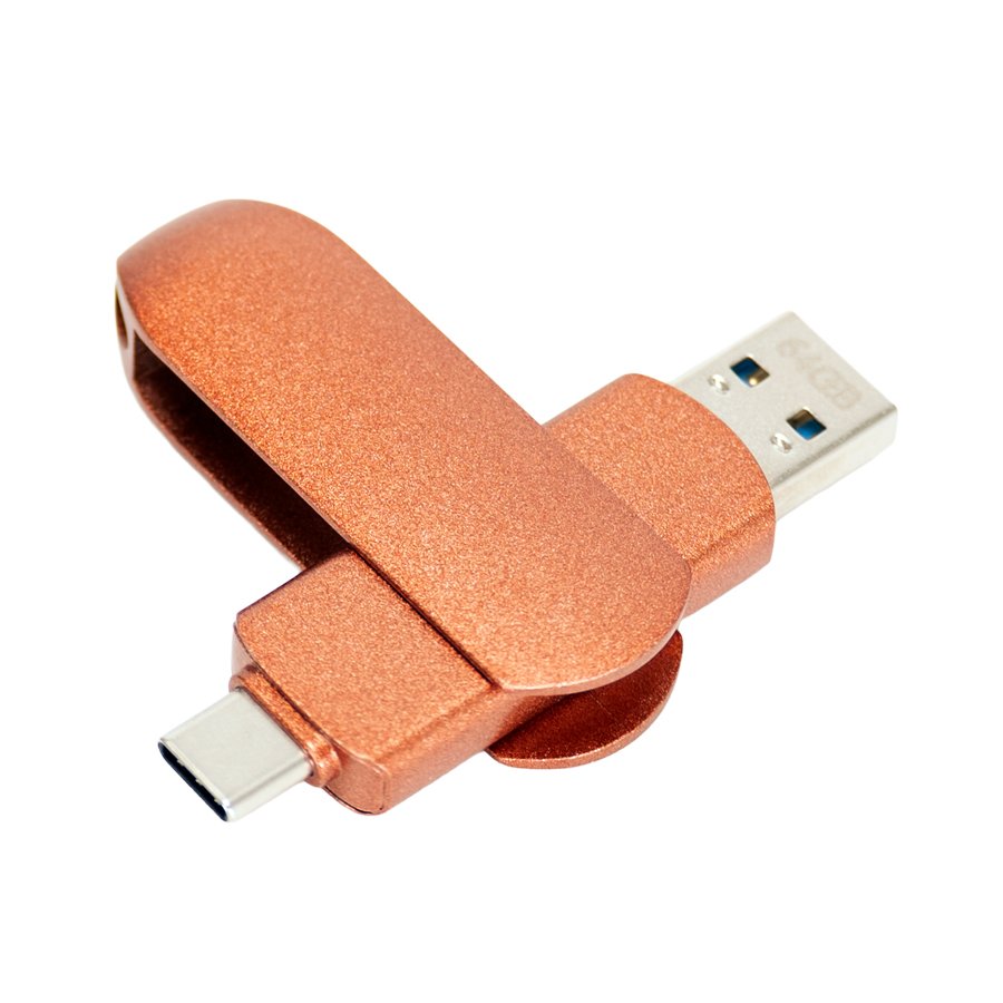 Pendrive giro encobrizado OTG USB 3.0 / Type C, 64GB — foto 2