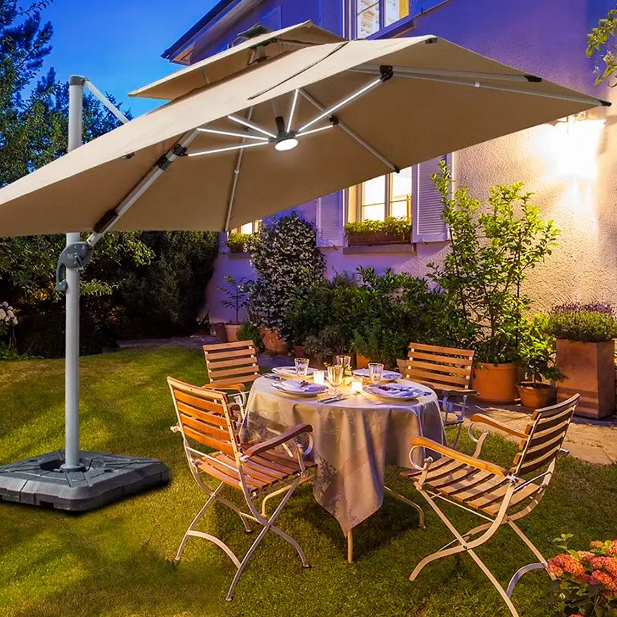 Quitasol WINDPROOF - UV - LED de 3x3M — foto 4