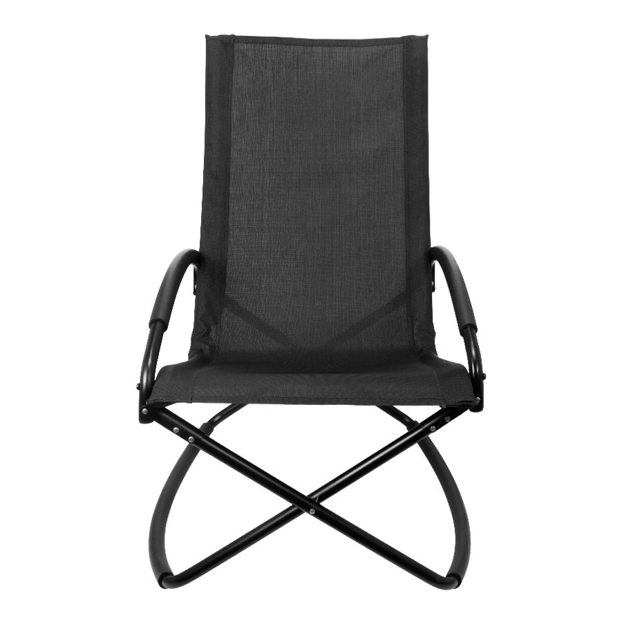 Silla mecedora negra con apoya-brazos — foto 2