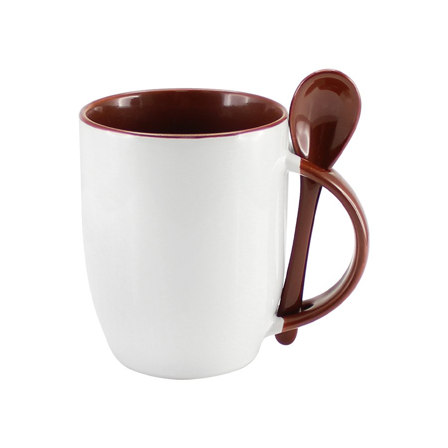Tazón Cerámico 330cc Sublimación con Cuchara — foto 3