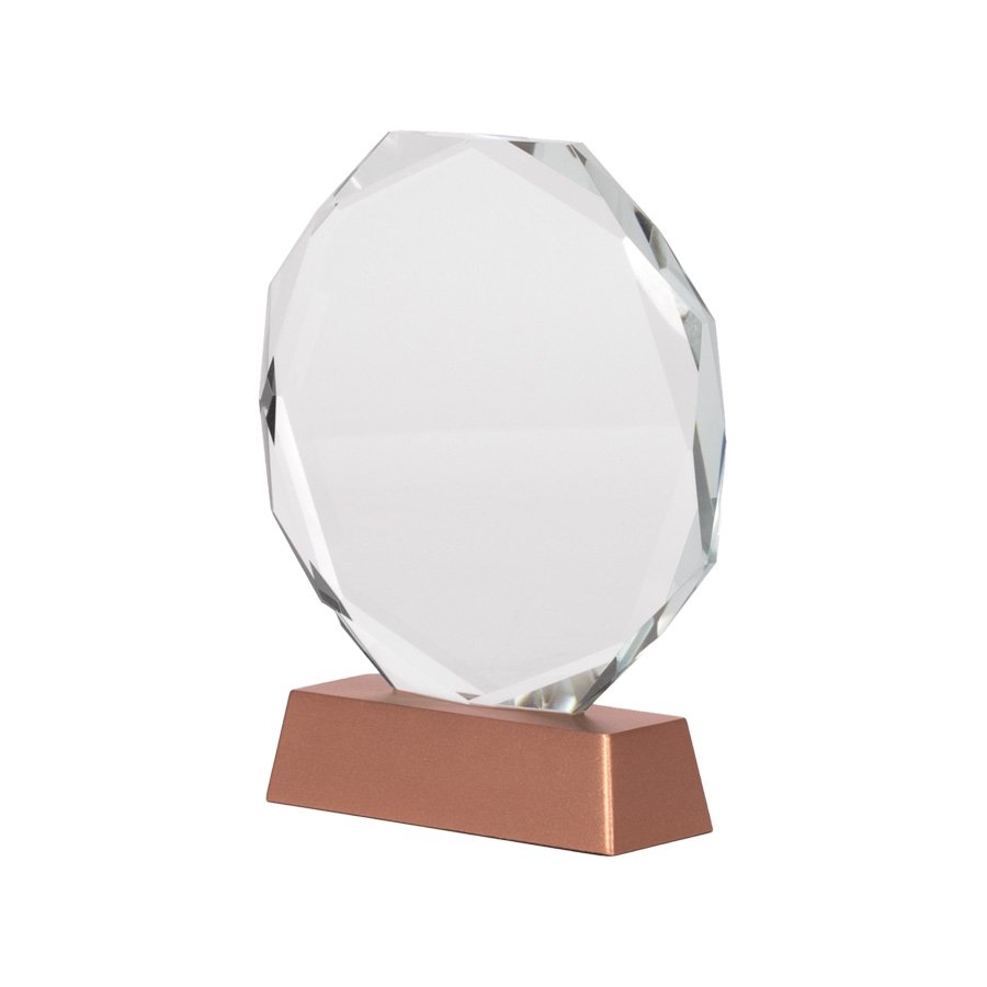 Trofeo Galvano de Cristal "RUNE" con base encobrizada. — foto 3