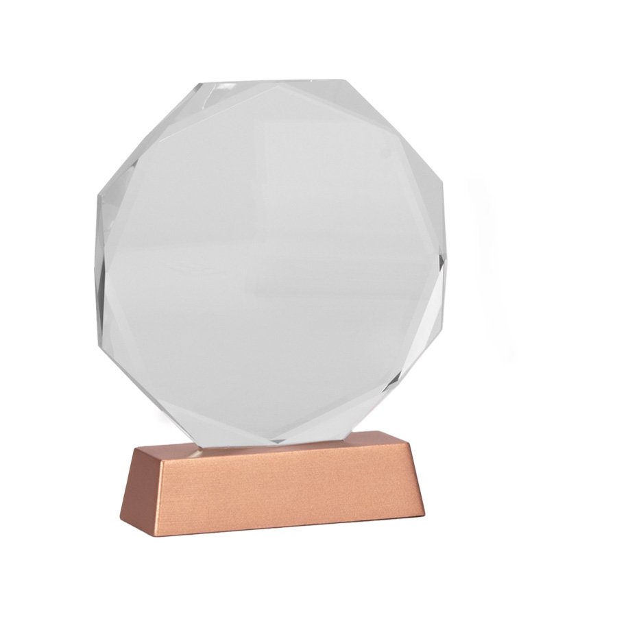 Trofeo Galvano de Cristal "RUNE" con base encobrizada. — foto 4