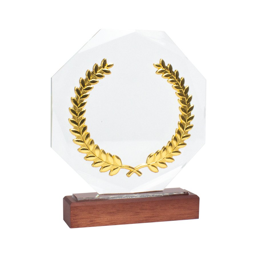Trofeo Galvano de Madera, Cristal y Acero "Phelps" — foto 2