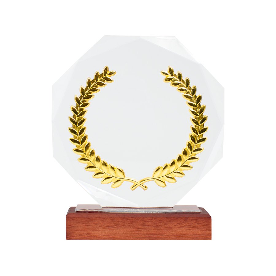 Trofeo Galvano de Madera, Cristal y Acero "Phelps" — foto 3