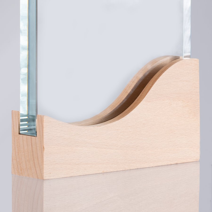 Trofeo Galvano de Madera y Cristal "Curve" — foto 12