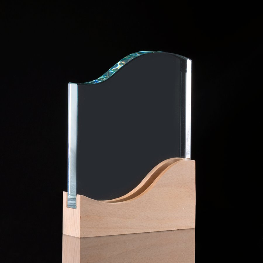 Trofeo Galvano de Madera y Cristal "Curve" — foto 4