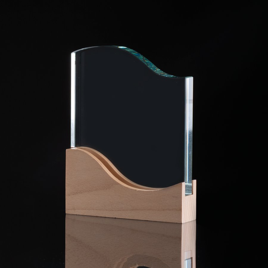 Trofeo Galvano de Madera y Cristal "Curve" — foto 6