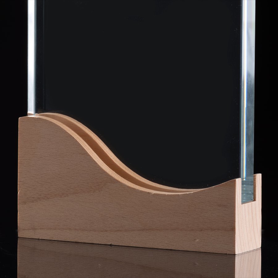 Trofeo Galvano de Madera y Cristal "Curve" — foto 7