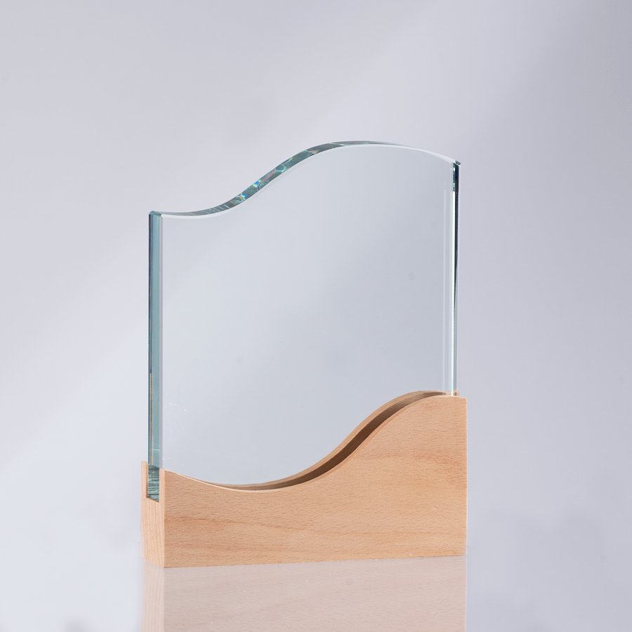 Trofeo Galvano de Madera y Cristal "Curve" — foto 8