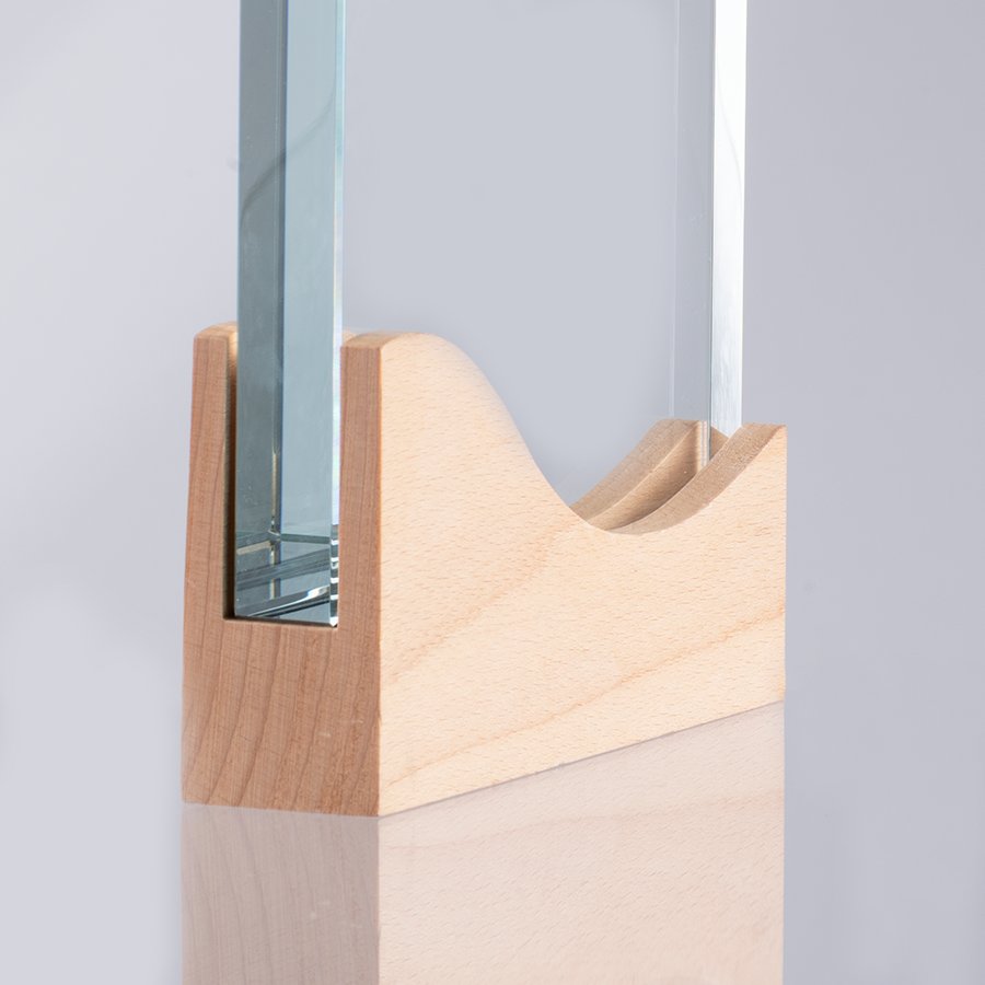 Trofeo Galvano de Madera y Cristal "Curve" — foto 9