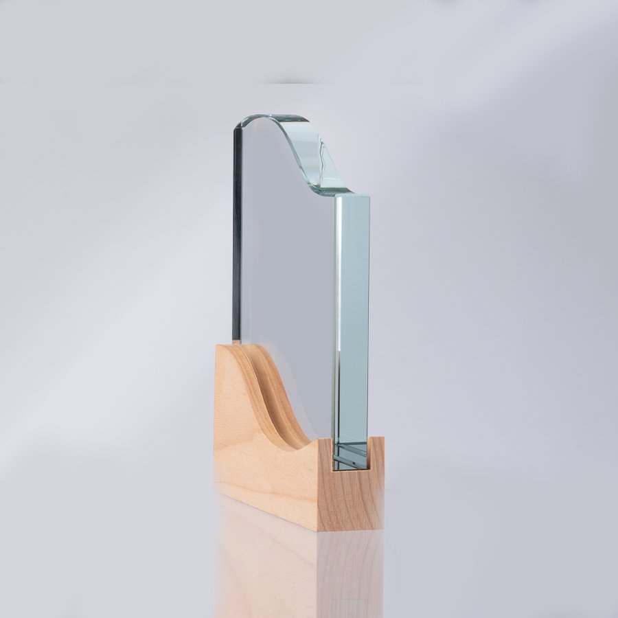 Trofeo Galvano de Madera y Cristal "Curve" — foto 10
