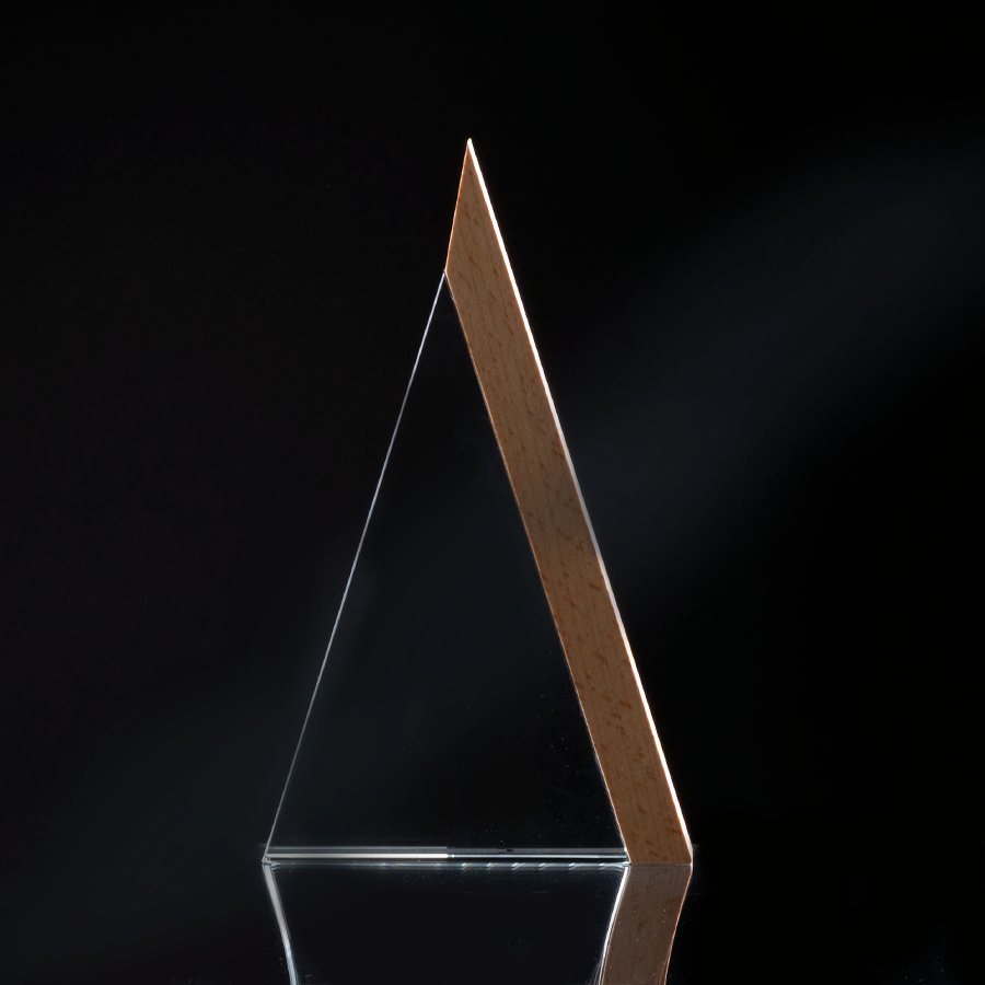 Trofeo Galvano de Madera y Cristal "Triangle" — foto 2