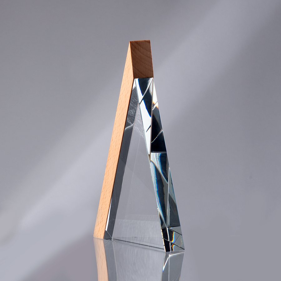 Trofeo Galvano de Madera y Cristal "Triangle" — foto 12