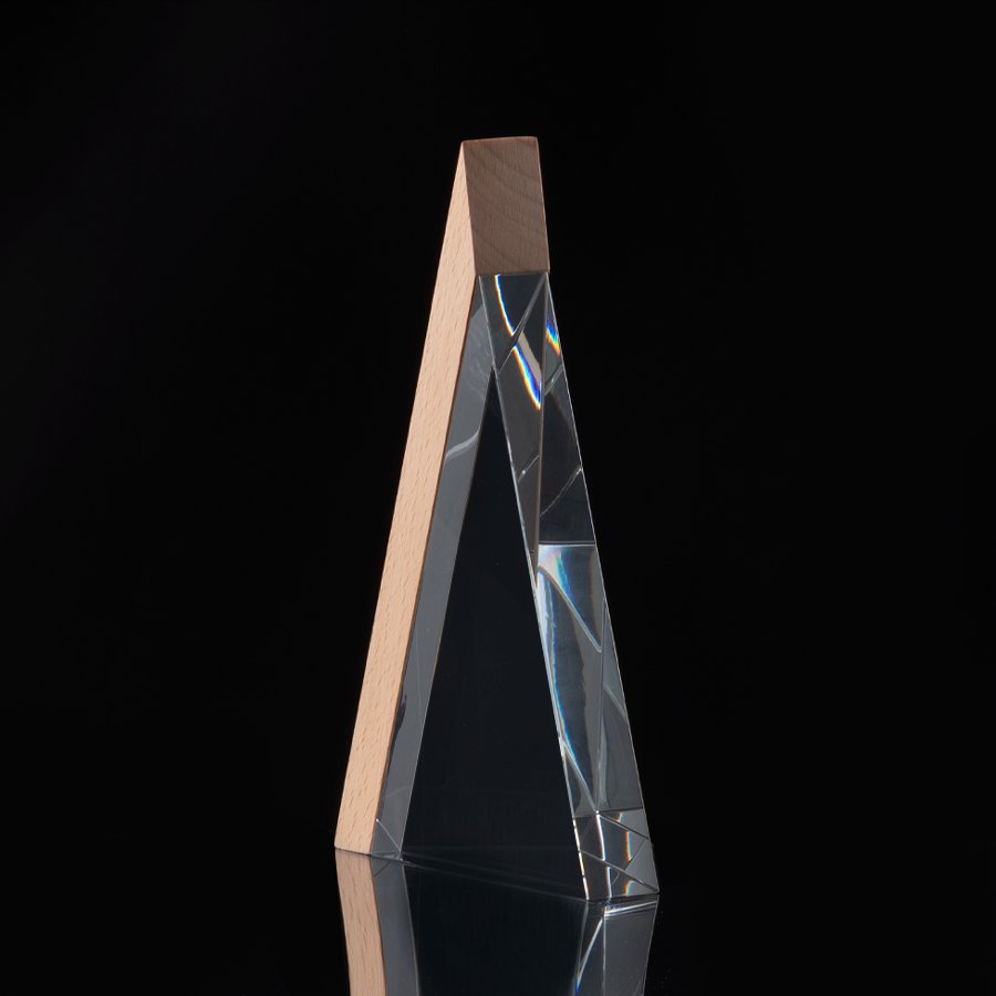 Trofeo Galvano de Madera y Cristal "Triangle" — foto 4