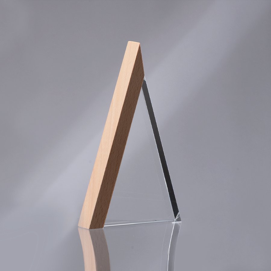 Trofeo Galvano de Madera y Cristal "Triangle" — foto 5