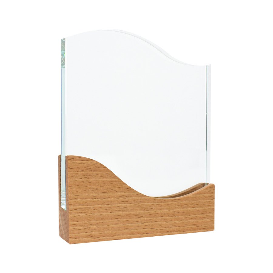 Trofeo Galvano de Madera y Cristal "Wave" — foto 2