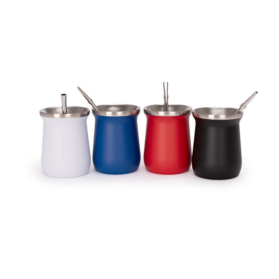 Vaso Térmico metálico "MATE" 300ml. con Bombilla — foto 2
